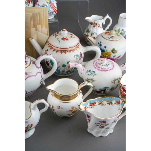 79 - A collection of Modern Royal Worcester 18th Century reproduction jugs from Dr Wall period, styles in... 