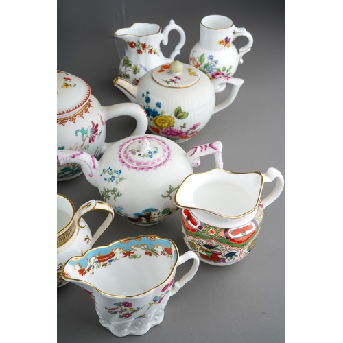 79 - A collection of Modern Royal Worcester 18th Century reproduction jugs from Dr Wall period, styles in... 