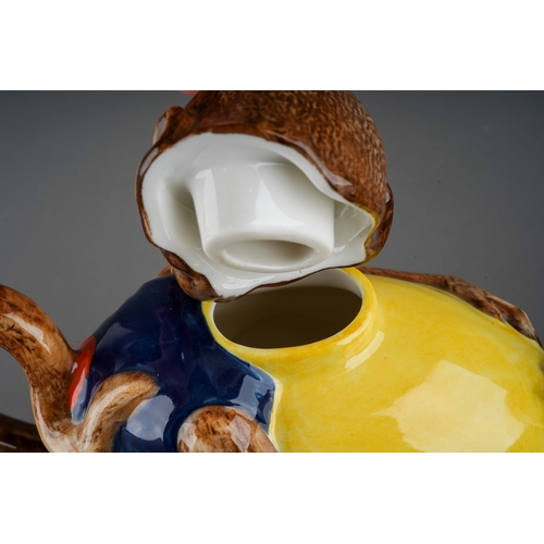 116 - Minton majolica style archive collection monkey teapot limited edition of 1793 no 467 in original bo... 