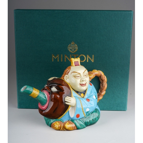 117 - Minton majolica style archive collection China man teapot limited edition of 2500 this is no 761 in ... 