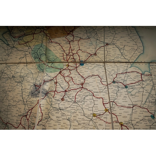 188 - A late Victorian bound cloth Map of the Railways of England & Wales compiled for Ordnance Survey by ... 