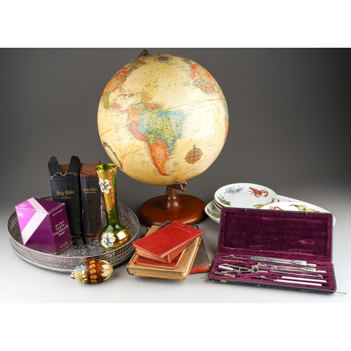 235 - A modern Replogle 12 Inch diameter globe, World Classics series, on wooden stand, a seven piece Krau... 