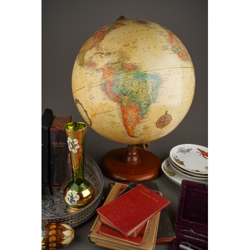 235 - A modern Replogle 12 Inch diameter globe, World Classics series, on wooden stand, a seven piece Krau... 