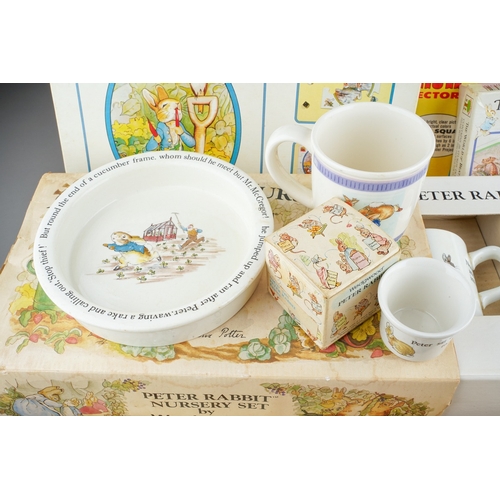 247 - A Peter Rabbit Wedgwood nursery set boxed together with further World of Beatrix Potter including so... 