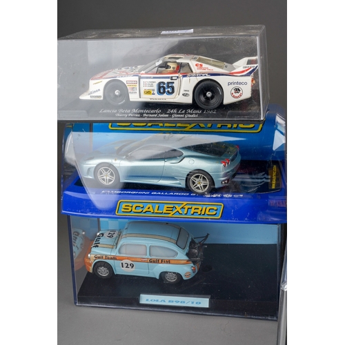 268 - Scalextric  - Mini Cooper S, Lancia Beta Montecarlo, Porsche 911, Panoz Roadster LMP07, Lola B98/10,... 