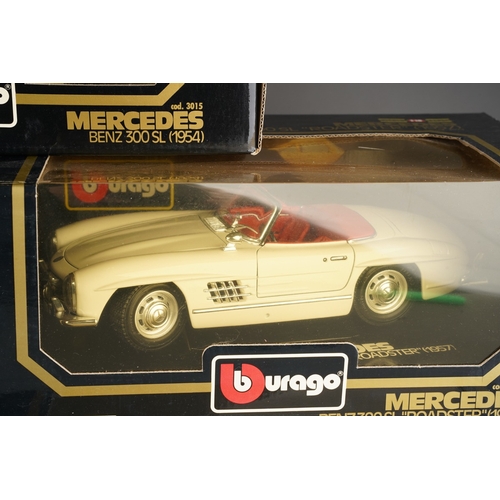 277 - Five boxed Burago Diamonds 1/18 scale diecast Mercedes model cars, comprising 500K Roadster (1936), ... 