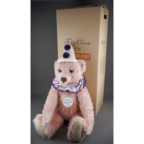 287 - A Steiff Teddy Clown 1926 Replica, 70cm (pink) with certificate and white ear tag numbered 00643, in... 