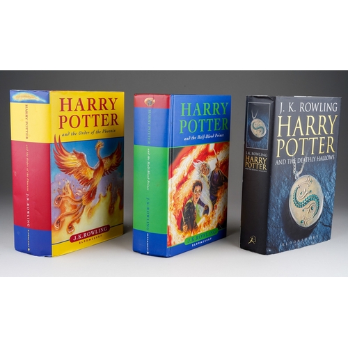 422 - Rowling, J K., Harry Potter, three books to include: 1. The Order of the Phoenix, Bloomsbury, hardba... 