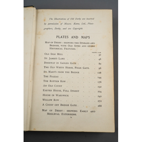 425 - Wilson, A W., Derby Its Rise and Progress, published Bemrose & Sons Ltd., 1906, with map, gilt toole... 