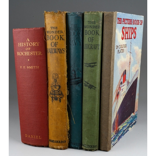 428 - Collection of five books including three vols - The Wonder Book of Railways, Aircraft and Navy, publ... 