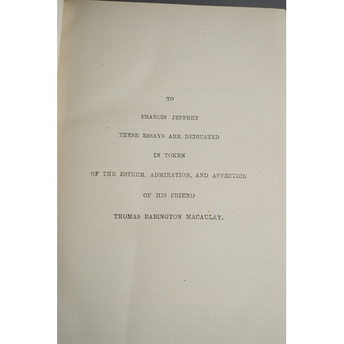 438 - Lord Macaulay`s Essays and Lays of Ancient Rome (Authorised Edition)., published 1885, London, Longm... 