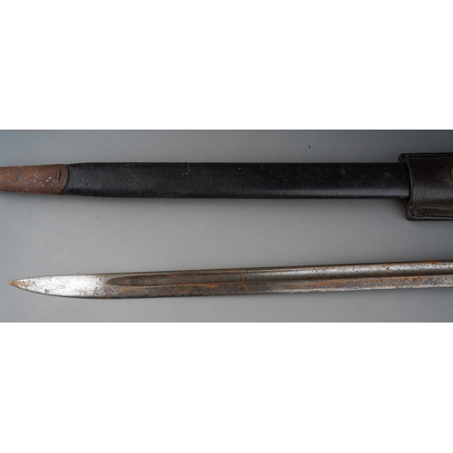 456 - An early 20th century Vickers bayonet, the steel blade with crown stamp GR over1907, various other m... 