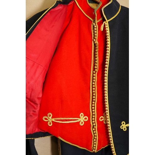 463 - A South Nottinghamshire Regiment Hussars Officers mess dress, comprising jacket, waistcoat, trousers... 