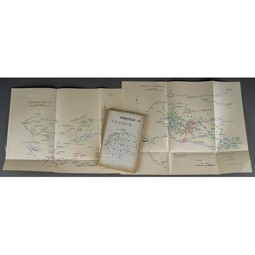 464 - Three maps to include WWI era military maps No 15 and No 26. Dated 9th September 1914 and 30th Augus... 