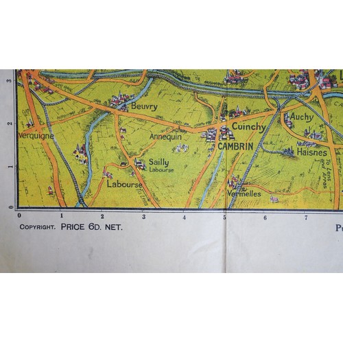 468 - WWI era Daily Mail Birds Eye map of the British Front dated