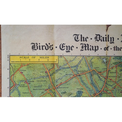 468 - WWI era Daily Mail Birds Eye map of the British Front dated