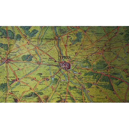 468 - WWI era Daily Mail Birds Eye map of the British Front dated