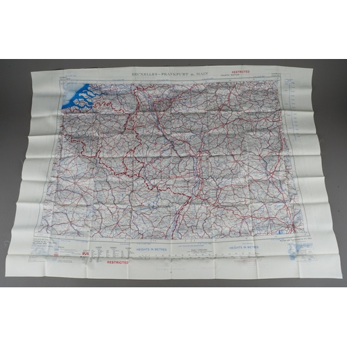 473 - A 1950s WWII reproduction two sided silk escape Map (1)