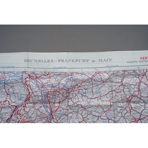 473 - A 1950s WWII reproduction two sided silk escape Map (1)