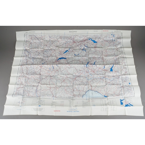 473 - A 1950s WWII reproduction two sided silk escape Map (1)