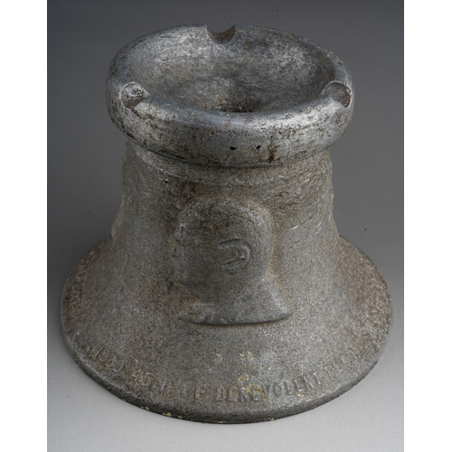 475 - A cast metal ashtray fashioned from metal from German WWII aircraft shot down over Britain for 1939 ... 