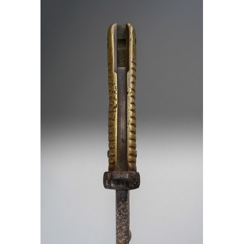 478 - A French Chasspot bayonet and another bayonet, brass handle example has blade length of 57cm, the wo... 