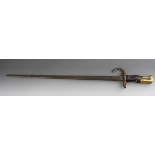 478 - A French Chasspot bayonet and another bayonet, brass handle example has blade length of 57cm, the wo... 