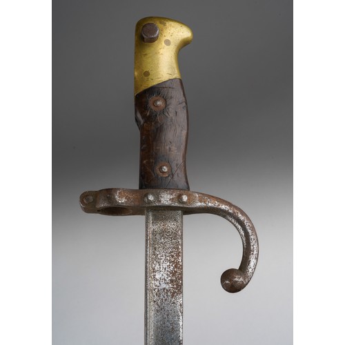 478 - A French Chasspot bayonet and another bayonet, brass handle example has blade length of 57cm, the wo... 