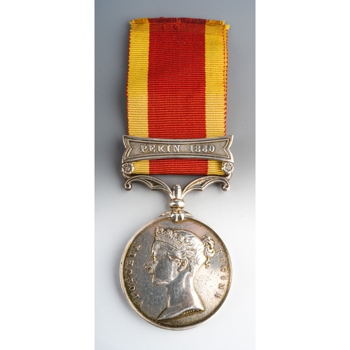 481 - Second China War Medal ‘Pekin 1860’ to John Hogan 99th Regt.
China 1857-60, 1 clasp, Pekin 1860. Cor... 