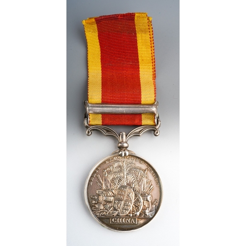 481 - Second China War Medal ‘Pekin 1860’ to John Hogan 99th Regt.
China 1857-60, 1 clasp, Pekin 1860. Cor... 