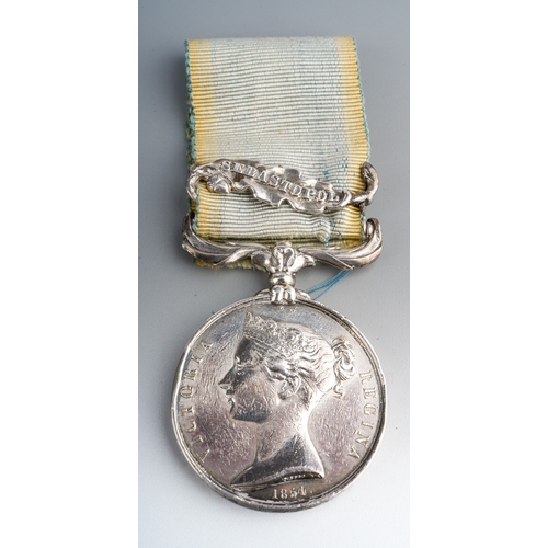 488 - A Crimean War Medal 

Crimea 1854-56, Sebastopol clasp. Looks to be contemporarily engraved ‘ F. Mat... 