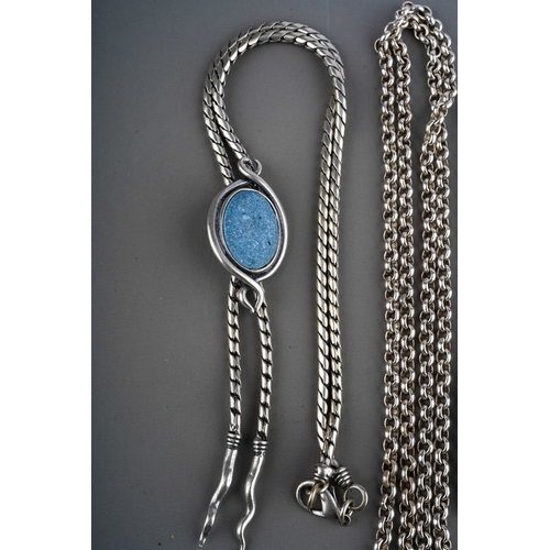 625 - Large collection of silver items to include chains, pendant, bracelet, Mexican silver chain set with... 