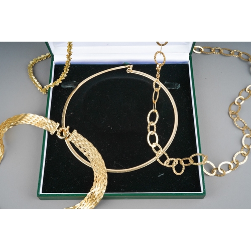 629 - Gilt silver chains, all marked 925, gross weight 91g