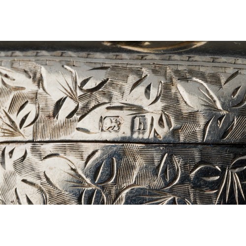 653 - An Edwardian silver engraved vesta case, hallmarked Birmingham, 1907 together with a white metal pro... 