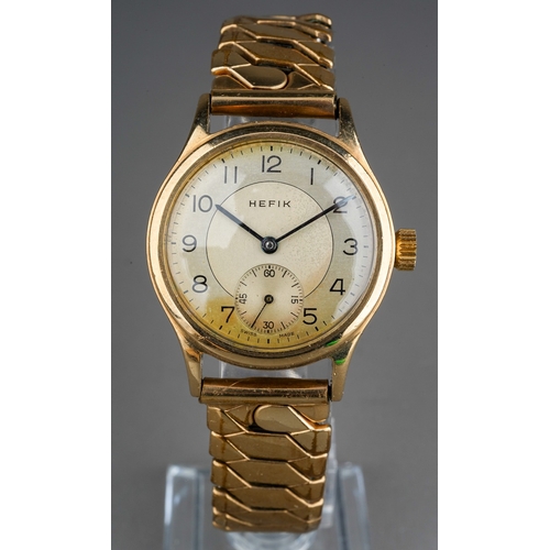 780 - Men's 9ct gold Hefik wristwatch