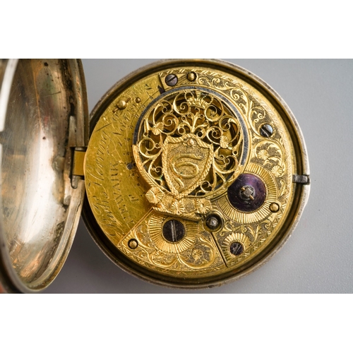 790 - A 19th century hallmarked silver open faced key wind pair cased pocket watch by Richard Herring of N... 