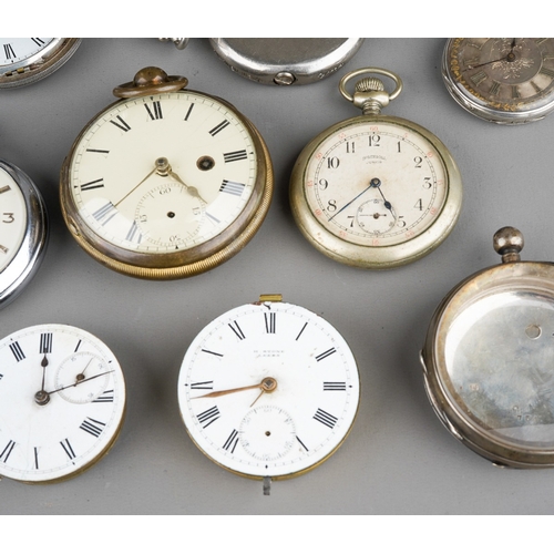 797 - Collection of pocket watches to include 3 silver cased ones, movements, together with Orlik, Vienna ... 