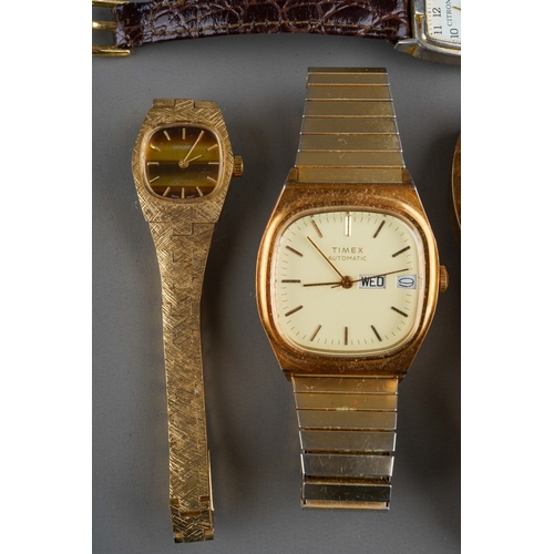 798 - Omega 9 ct gold wrist watch and other assorted watches to include sekonda, timex and 3 ladies vintag... 