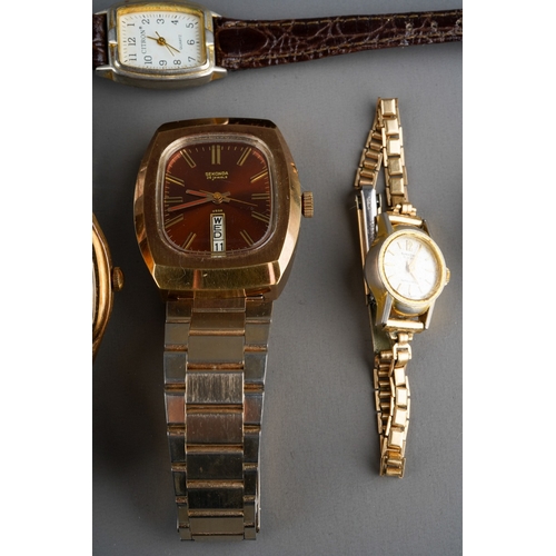 798 - Omega 9 ct gold wrist watch and other assorted watches to include sekonda, timex and 3 ladies vintag... 