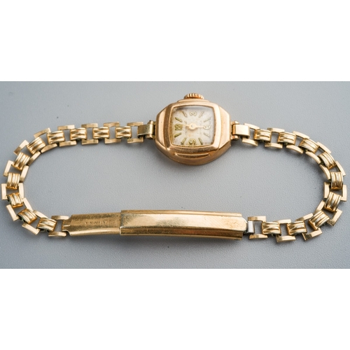 803 - 2 ladies 9 ct gold wristwatches, gross weight approx 21g