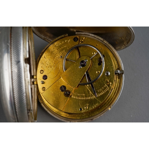 806 - A William IV silver open faced enamel dial key wound pocket watch by T Cox Savory 47 Cornhill London... 