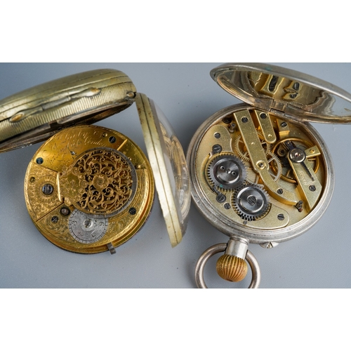 807 - A small parcel of two pocket watches, Tissot Automatic Seastar gents wrist watch, watch keys, base m... 