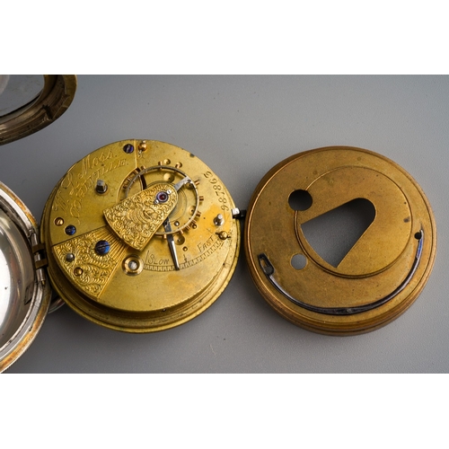 809 - Two silver cased open faced key wind pocket watches, both with Roman numerals and subsidiary seconds... 