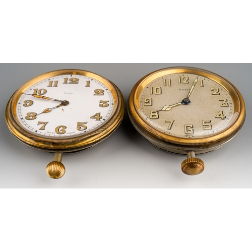 888 - Two vintage reconditioned travelling clocks, Arabic numerals, eight day Swiss keyless wind movements... 