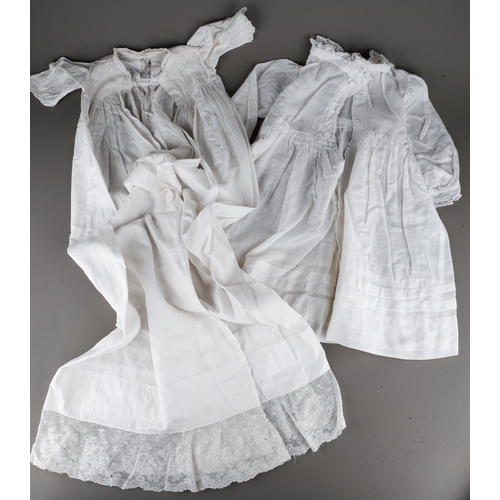 890 - A box containing a collection of vintage childrens costume, mainly cotton and lace, some broiderie a... 