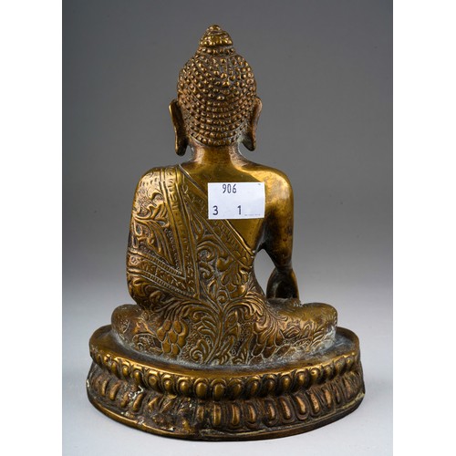 998 - A gilt bronze seated buddha