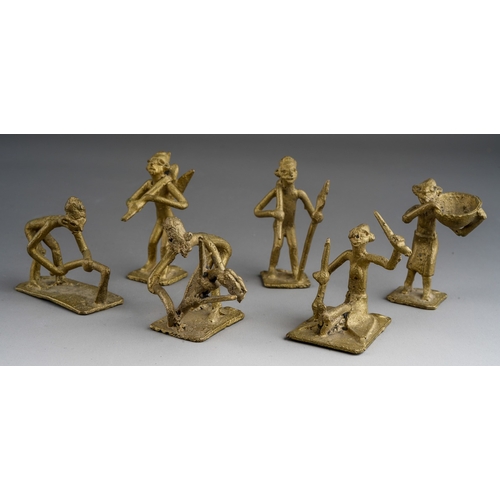 1024 - A collection of five African cast metal and painted figures (5)