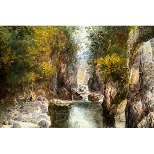 80 - A 19th Century British porcelain plaque painted with a titled view of 'Fairy Glen, Betws-Y-Coed, Nor... 