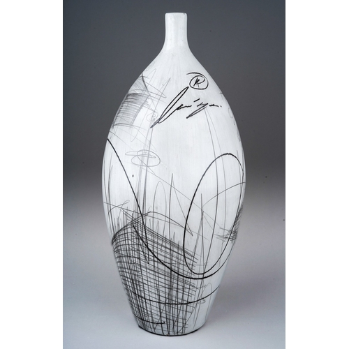 136 - Yuri Zatarain Spanish / Russian (B.1972-) a porcelain ovoid bottle vase decorated with a design from... 