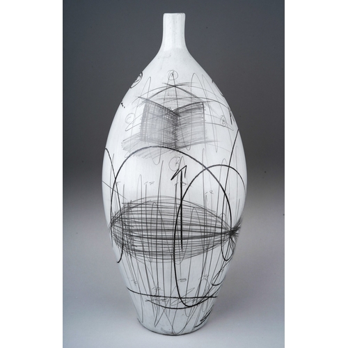 136 - Yuri Zatarain Spanish / Russian (B.1972-) a porcelain ovoid bottle vase decorated with a design from... 